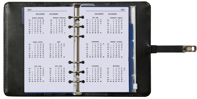 Organizer Kalpa Personal inclusief agenda 2026-2027 7dagen/2pagina's bloemenzee zwart