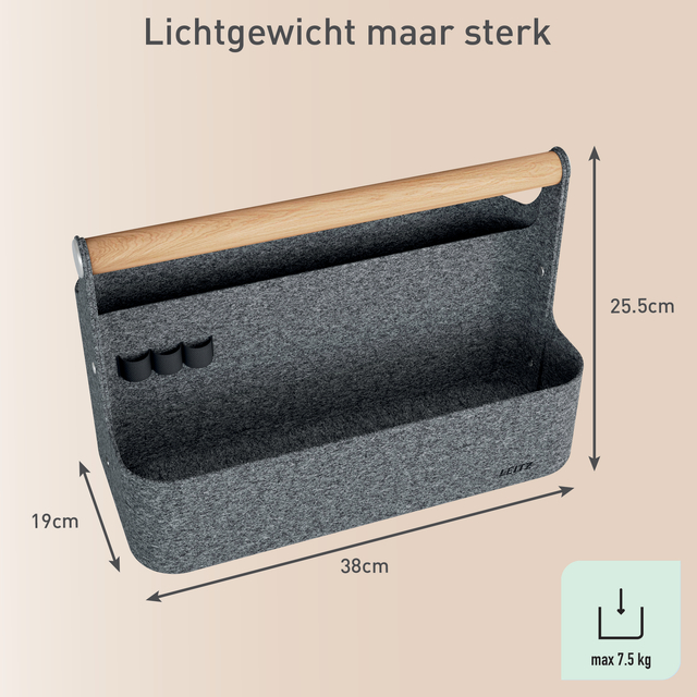 Bureau organizer Leitz draagbaar donkergrijs