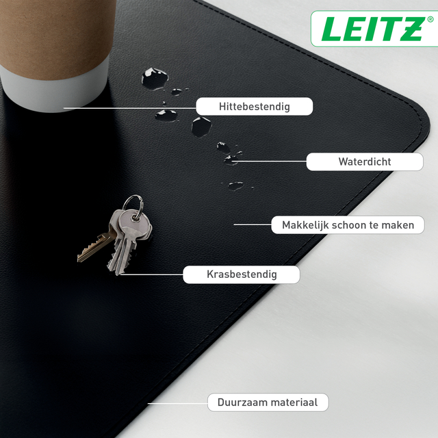 Bureau-onderlegger Leitz 80x40cm oprolbaar zwart