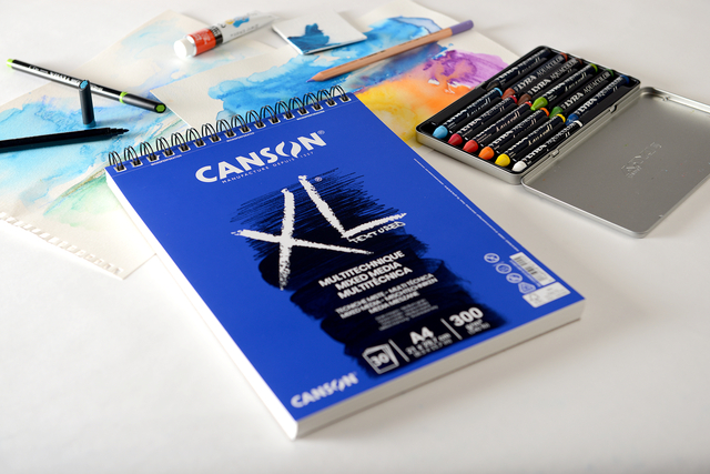 Mixed mediapapier Canson XL Textured Mixed Media 30vel 300gr A3 wit