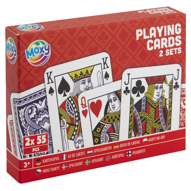 Speelkaarten Moxy doos à 2 sets met 55 kaarten