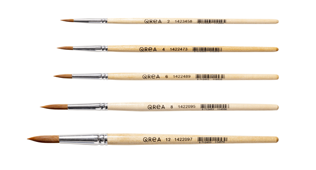 Penseel Qrea synthetisch haar set à 5 breedtes