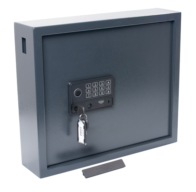 Sleutelkast Pavo High security Magnettag met fingerprintslot 20 haken 350x410x100mm