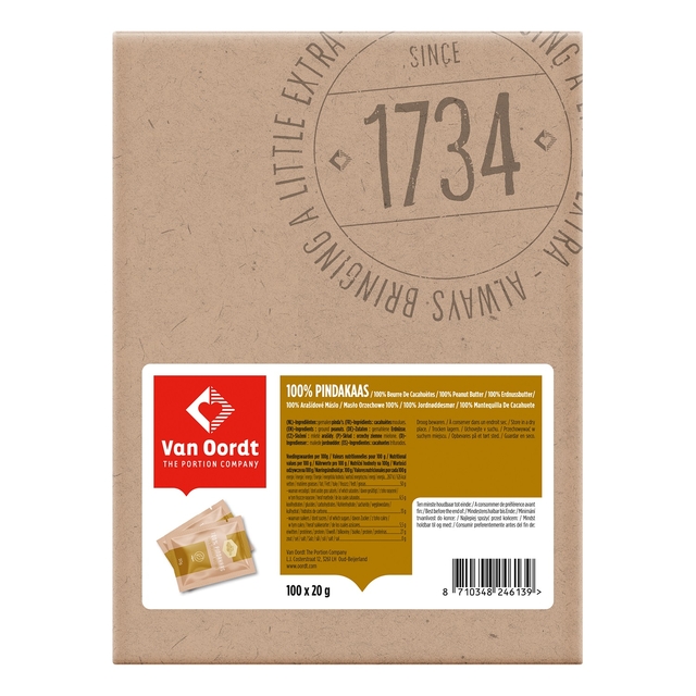 Pindakaas van Oordt 100% 100x20 gram