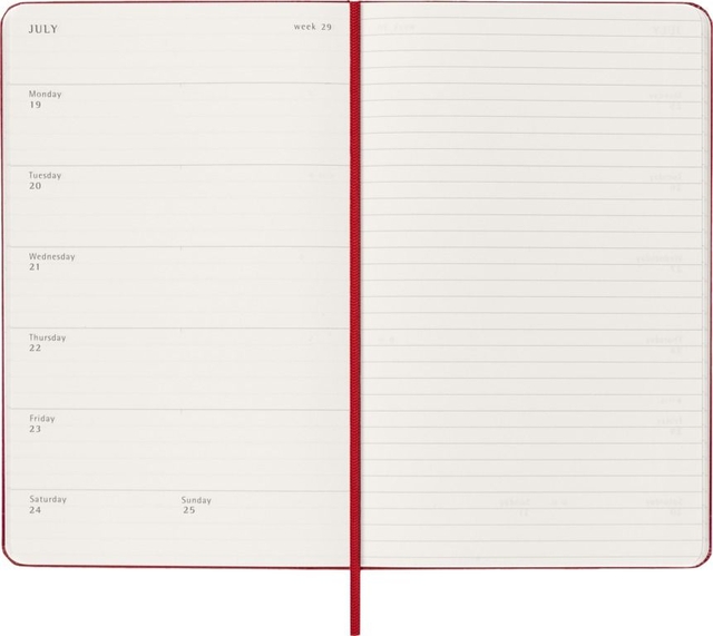 Agenda 2027 Moleskine 12M Planner Weekly 7dagen/1pagina large hc scarlet red