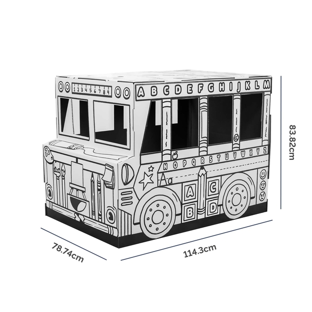 Kartonnen Speelbus Bankers Box Play inkleurbaar